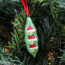 Load image into Gallery viewer, Ceramic Peas In A Pod Christmas Tree Ornament
