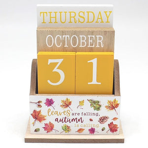 Autumn Vibes Wooden Countdown Calendar Calendar