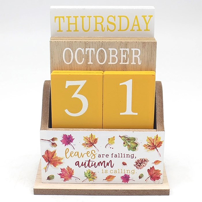 Autumn Vibes Wooden Countdown Calendar Calendar