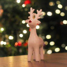 Load image into Gallery viewer, Ceramic Standing Red Nose Reindeer Ornament

