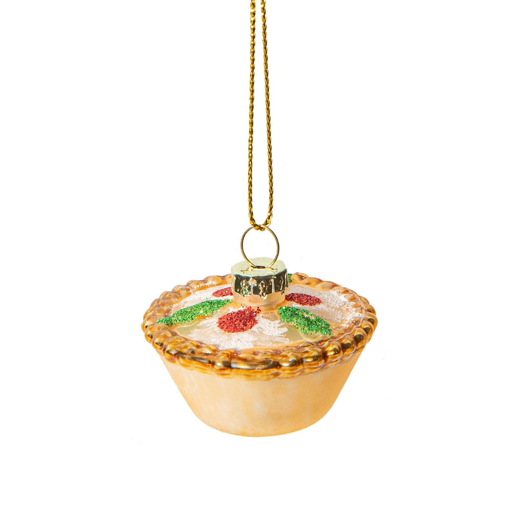 Small Glass Mince Pie Christmas Tree Ornament