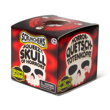 Load image into Gallery viewer, Scrunchems Golw In The Dark Squeezy Skull of Horros
