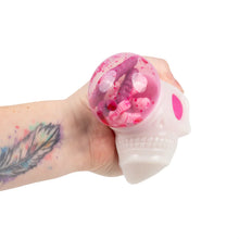 Load image into Gallery viewer, Scrunchems Golw In The Dark Squeezy Skull of Horros
