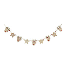 Load image into Gallery viewer, Reindeer &amp; Star Wooden Christmas Garland
