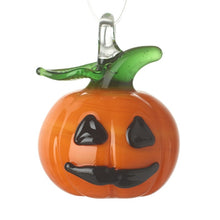 Load image into Gallery viewer, Hand Blown Glass Pumpkin Ornament
