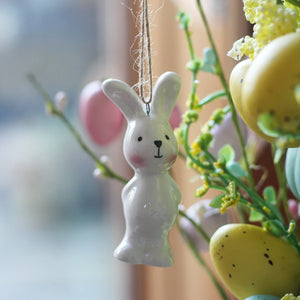 Ceramic Bunny With Rosy Cheeks Ornament