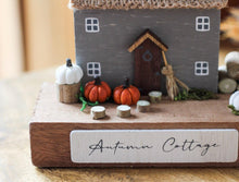 Load image into Gallery viewer, Autumn Cottage Wooden House Block Ornament - Derbyshire Gift Centre
