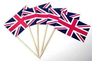 Printed Paper Union Jack Sandwich/Cupcake Flags - Pack of 10