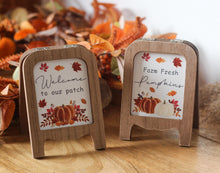 Load image into Gallery viewer, Wooden Autumnal Mini Sandwich Boards
