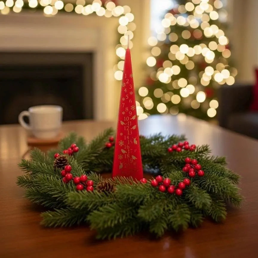 20cm Pillar Advent Candle - Various Colours