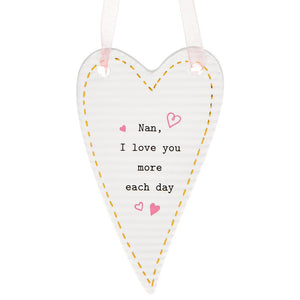 Porcelain Mother's Day Heart Plaque - Nan
