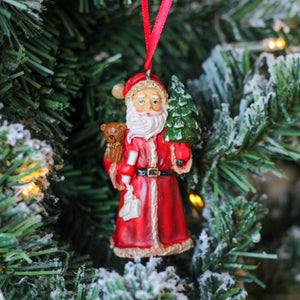 Santa With Bear Christmas Tree Decoration
