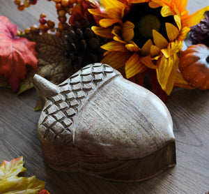 Mango Wood Acorn Box