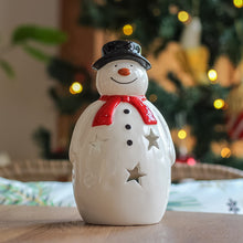 Load image into Gallery viewer, Ceramic Snowman Tealight Holder
