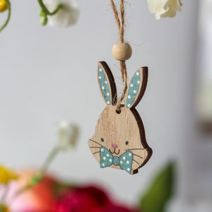 Gisela Graham Wooden Boy Bunny Head Decoration