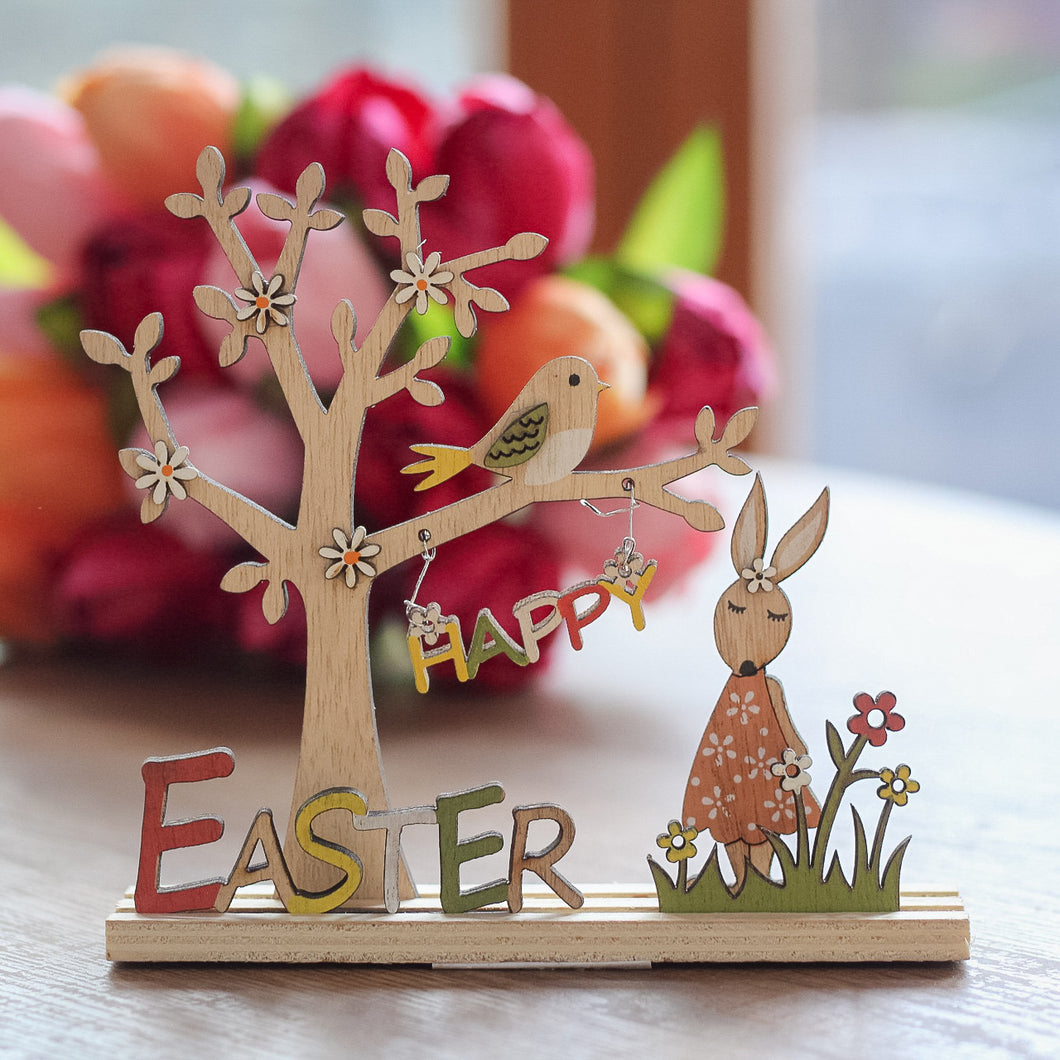 Happy Easter Wooden Decoration
