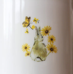 Porcelain Jar With Bunny Print & Contrasting Bunny Lid