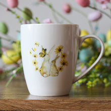 Load image into Gallery viewer, Porcelain Mug With Two Bunnies Design
