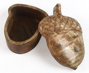 Mango Wood Acorn Box