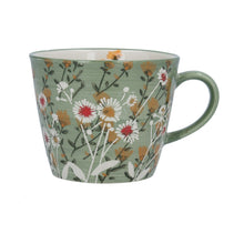 Load image into Gallery viewer, Gisela Graham Wild Daisy Stoneware Mug - Green - Derbyshire Gift Centre
