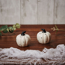 Load image into Gallery viewer, Black &amp; White Pumpkin Salt and Pepper Set - Derbyshire Gift Centre
