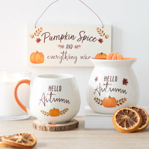 Pumpkin Spice & Everything Nice Hanging Wooden Sign