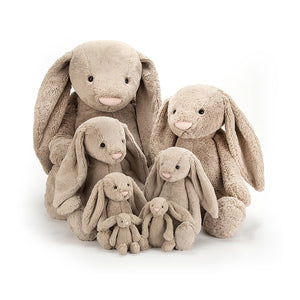 Jellycat Bashful Bunny - Beige, Various Sizes - Derbyshire Gift Centre