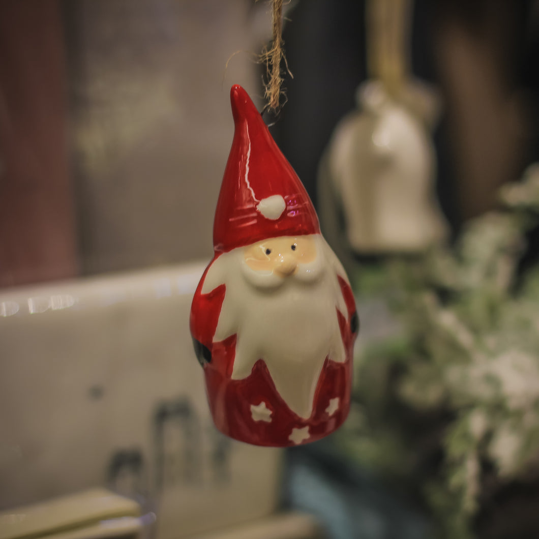 Ceramic Santa With Stars Christmas Tree Decoration