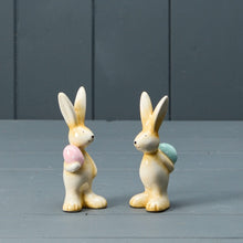 Load image into Gallery viewer, Ceramic Soft Brown Bunny Holding Easter Egg - Various Colours
