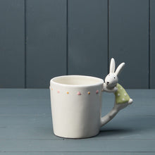 Load image into Gallery viewer, Ceramic Mug With Bunny Handle - White
