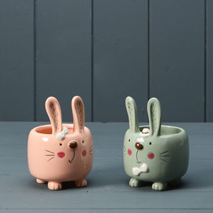 Ceramic Bunny Planter - Various Colours