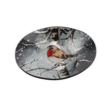 Load image into Gallery viewer, Winter Robin Glass Oval Bowl - Small
