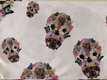 Load image into Gallery viewer, White Floral Skull Infinity Scarf
