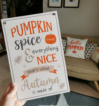 Load image into Gallery viewer, Pumpkin Spice Hanging Sign 30cm
