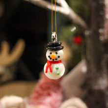 Load image into Gallery viewer, Mini Hand Blown Glass Snowman Ornament
