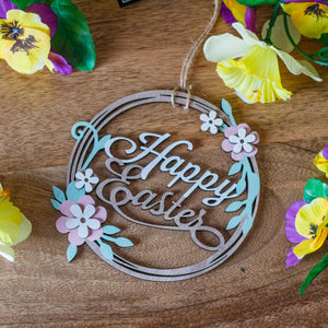 'Happy Easter' Wooden Laser Cut Sign