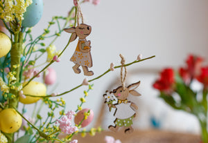 Wooden Bunny Ornament - Girl Bunny