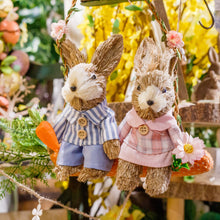 Load image into Gallery viewer, Bristle Bunnies Hanging On Carrot Swing
