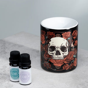 Skulls & Roses Printed Ceramic Oil Burner