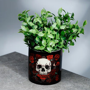 Skulls & Roses Ceramic Indoor Planter - Large