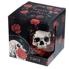 Load image into Gallery viewer, Skulls &amp; Roses Ceramic Indoor Planter - Large
