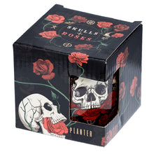 Load image into Gallery viewer, Skulls &amp; Roses Ceramic Indoor Planter - Small
