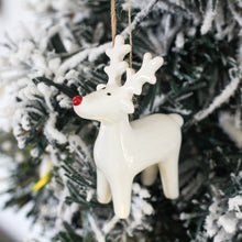 Load image into Gallery viewer, Ceramic Reindeer Tree Decoration
