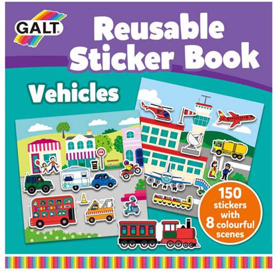 GALT Reusable Sticker Book - Vehicles
