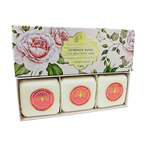 English Soap Company - Summer Rose Gift Wrapped Soaps - Derbyshire Gift Centre