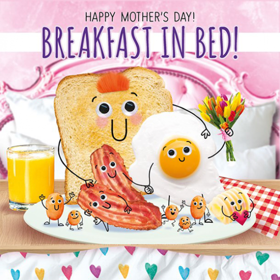 'Breakfast In Bed' Mother's Day Card