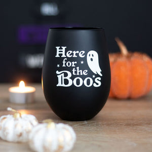 'Here For The Boo's' Stemless Glass