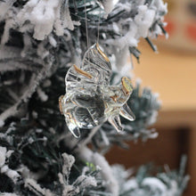 Load image into Gallery viewer, Flying Pig Glass Tree Ornament
