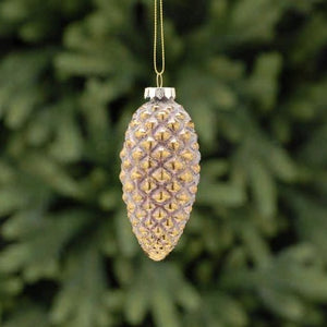 Glass Antique Gold Effect Pinecone Ornament