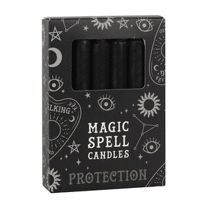 12 Black Spell Candles - 'Protection'